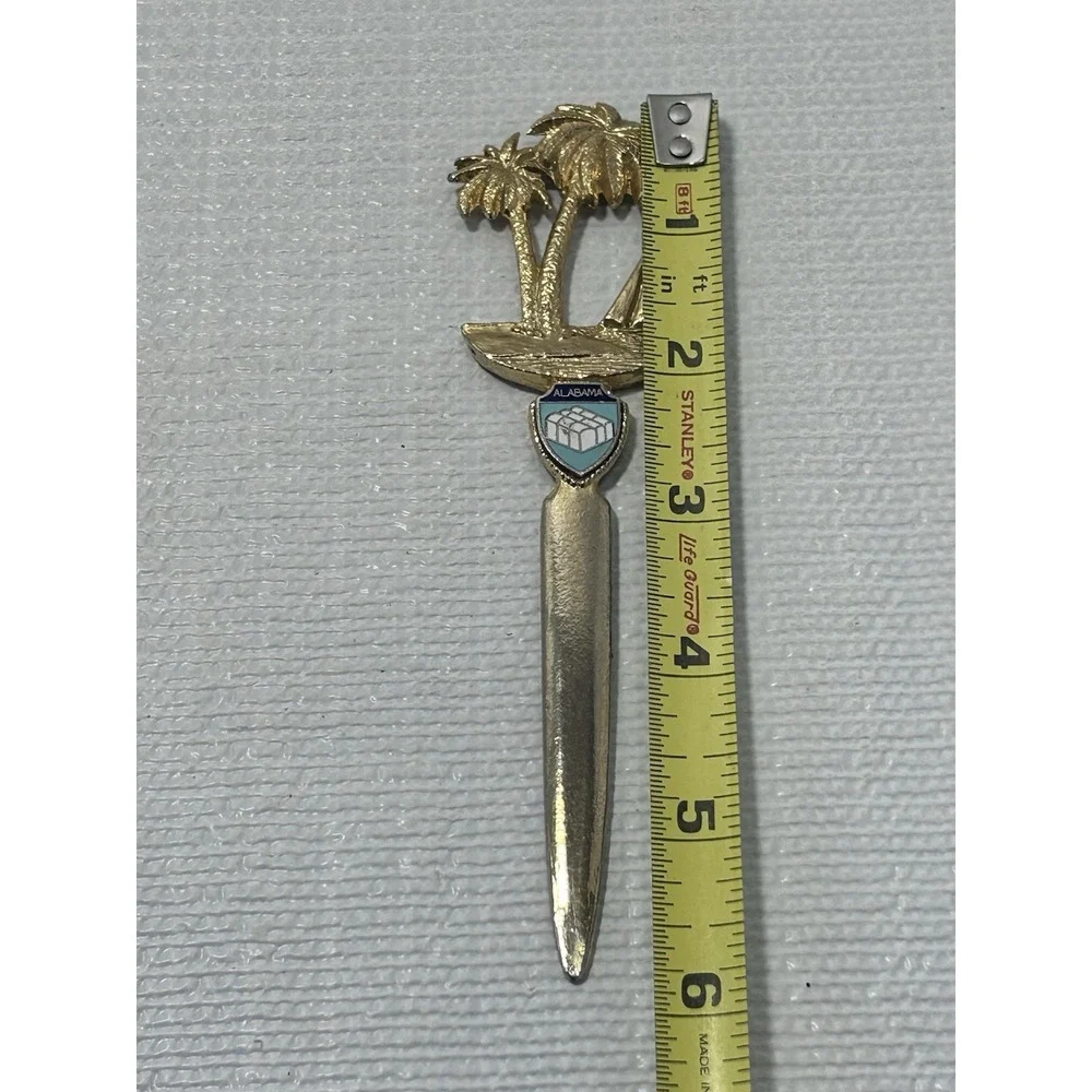 Alabama Letter Opener Palm Trees Sailboat Souvenir Vintage Grannycore
